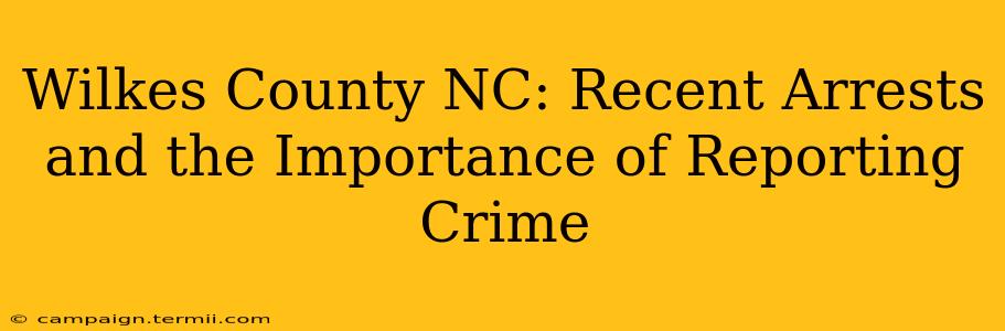 Wilkes County NC: Recent Arrests and the Importance of Reporting Crime