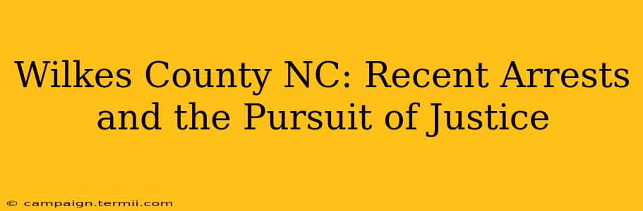 Wilkes County NC: Recent Arrests and the Pursuit of Justice