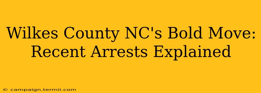 Wilkes County NC's Bold Move: Recent Arrests Explained