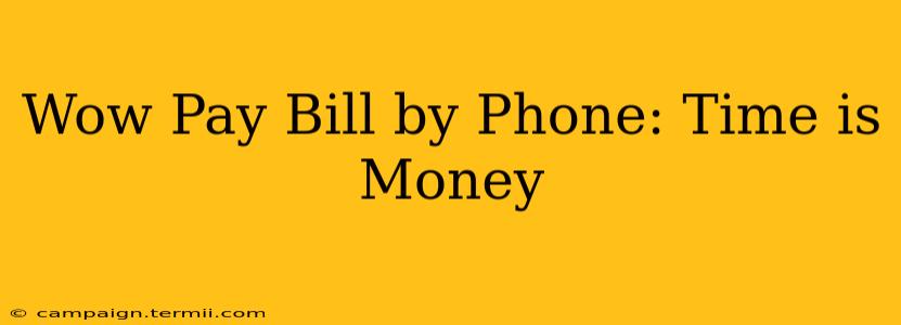 Wow Pay Bill by Phone: Time is Money