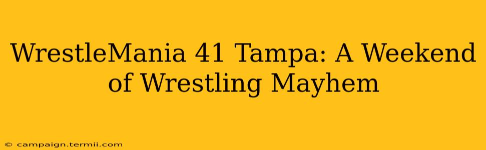 WrestleMania 41 Tampa: A Weekend of Wrestling Mayhem