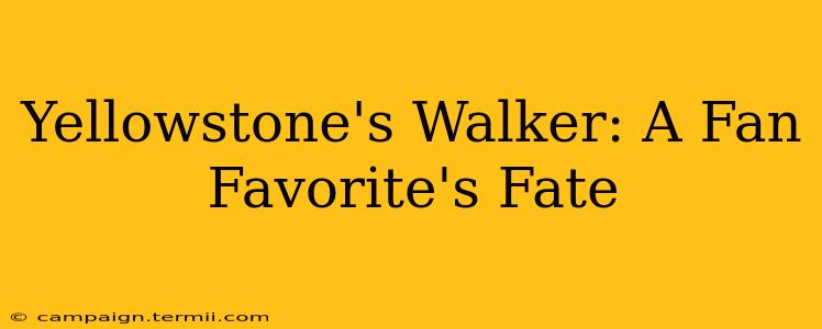 Yellowstone's Walker: A Fan Favorite's Fate