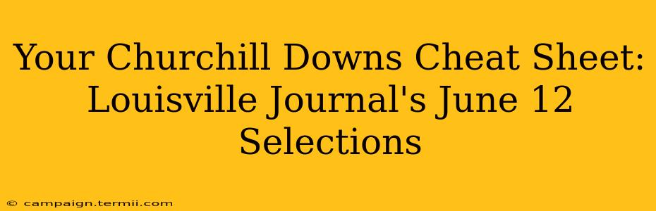 Your Churchill Downs Cheat Sheet: Louisville Journal's June 12 Selections