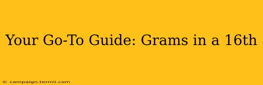 Your Go-To Guide: Grams in a 16th