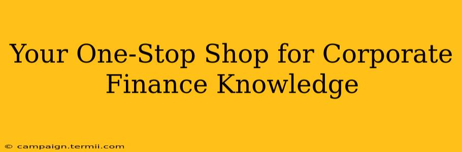 Your One-Stop Shop for Corporate Finance Knowledge