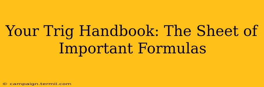 Your Trig Handbook: The Sheet of Important Formulas