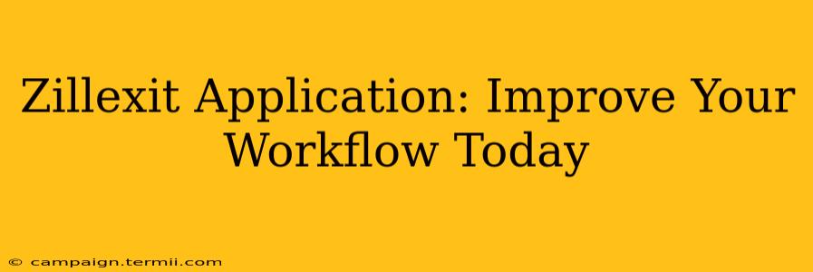 Zillexit Application: Improve Your Workflow Today