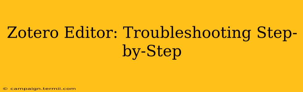 Zotero Editor: Troubleshooting Step-by-Step